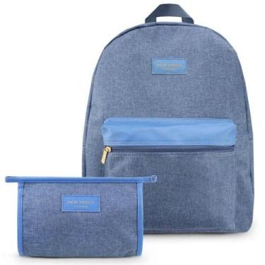 Imagem de Conjunto Mochila E Necessaire De Envelope Joy Azul - JACKI DESIGN