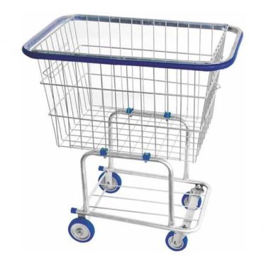 Imagem de Carrinho para Condomínio com Cesto em Aço Carbono SAE 1020 Galvanizado Capacidade 140L com Rodas PVC Premium Colchões