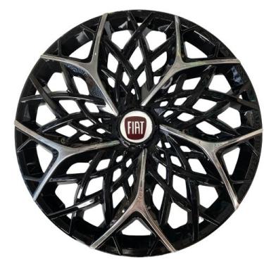 Imagem de Calota esportiva aro 13 moove black chrome + emblema resinado fiat ver