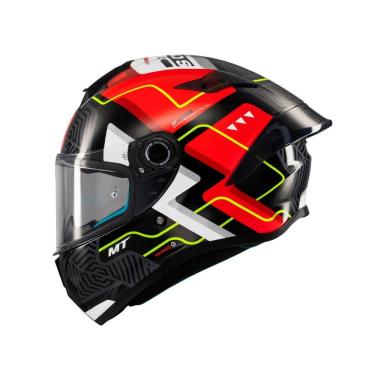 Imagem de Capacete Mt Targo S Brik C5 Preto E Vermelho Com Spoiler