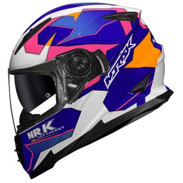 Imagem de Capacete Moto Feminino Norisk Ff302 District Azul Oculos, Rosa Azul Br