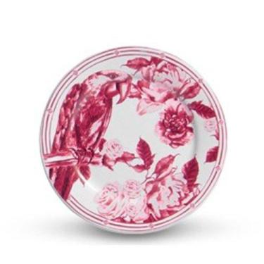Imagem de Conjunto  prato raso arara floral rosa scalla 28cm