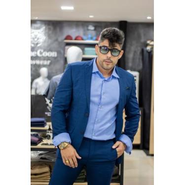 Imagem de Terno Docthos azul marinho slim
