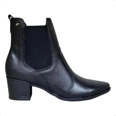 Imagem de Bota pegada cano curto couro feminina  280511, Preto, 37