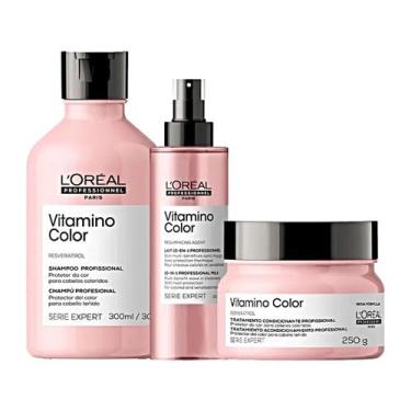 Imagem de Kit Loréal Vitamino Color Shampoo+ Máscara pq+ Leavein - Loréal Profes