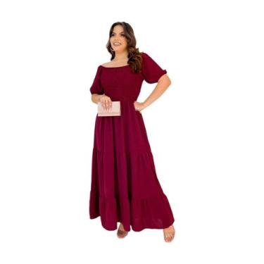Imagem de Vestido Longo Feminino Verão Casamento Três Maria Dia Moda Evangélico 