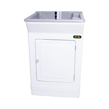 Imagem de Tanque de Lavar Roupa Fiberblu Berlim 40 Litros Granitado Cinza, Único