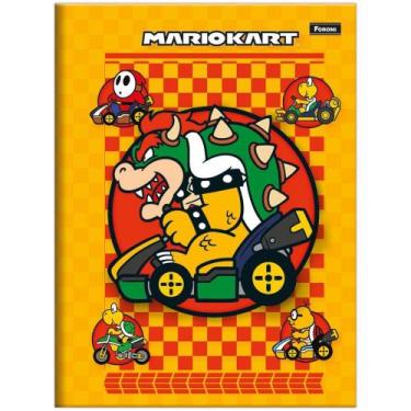 Imagem de Caderno Brochura Capa Dura Universitário Mario Kart 80 Folhas FORONI