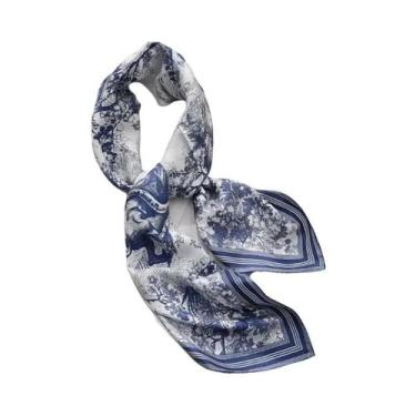 Imagem de Lenço De Seda Luxuoso Feminino 90x90cm, Design Suave E Elegante Para P
