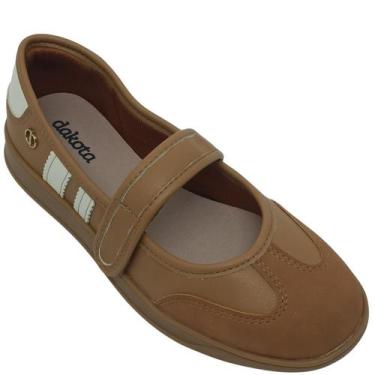 Imagem de Sapatilha Esportiva Dakota Feminina com Tiras Autocolantes Cor:CamelTa