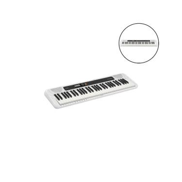Imagem de Teclado Musical CT-S200WEC2-BR 400 Timbres Integrados Branco Casio com Suporte para Partitura e Fonte de Alimentacao