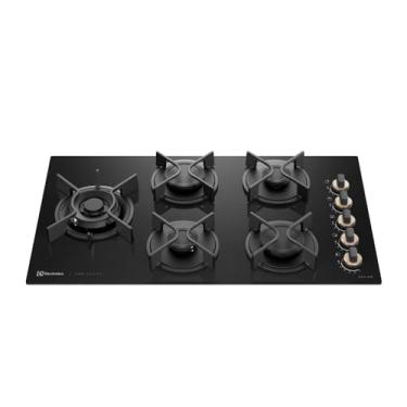 Imagem de Electrolux Cooktop 5 Bocas a Gás KE5PS Preto ChamaPrecisa Multi Chama Vidro Temperado 80x45x13,1 cm Queimadores Selados