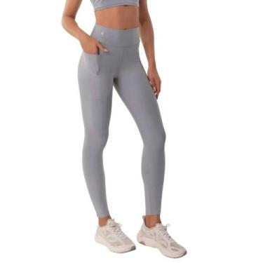 Imagem de Legging Amei Sport Fitness Bolsos Laterais Chumbo, Cinza, G