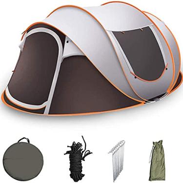 Imagem de GQYYS Barracas de pop-up automáticas para 3 a 5 pessoas, abrigo solar instantâneo para praia, com portas duplas, à prova d'água e à prova de vento, fácil de instalar, ventilado e adequado para ambientes externos