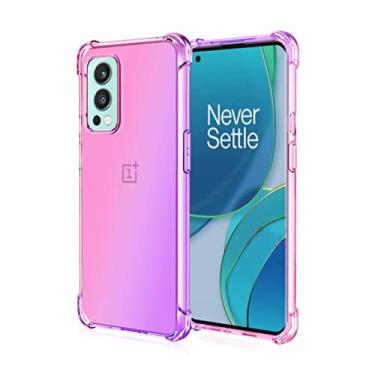 Imagem de Capa de TPU de Air Bag de cor híbrida para Oneplus 10 Nord 2 Nord2 9 9R 8T 8 Nord CE N10 N20 N100 5G Capa protetora à prova de choque, rosa e roxo, para Nord N100 5G