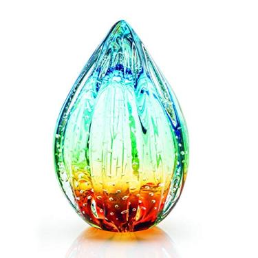 Imagem de Vaso Pinha Em Cristal Murano Azul E Âmbar - São Marcos 16cm