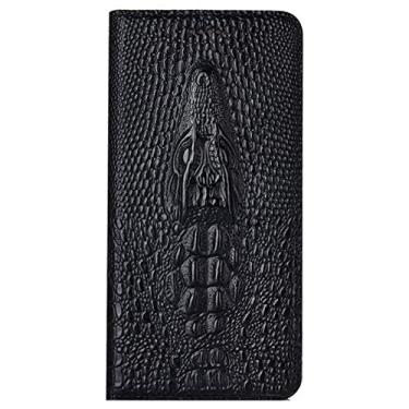 Imagem de Capa carteira para Google Pixel 6/6 Pro com suporte para cartão, capa carteira de couro legítimo com fecho magnético flip Kickstand TPU (poliuretano termoplástico), preta, 15 cm