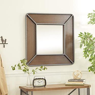 Imagem de Deco 79 Espelho de parede, 81 cm C x 5 cm L x 81 cm A, marrom