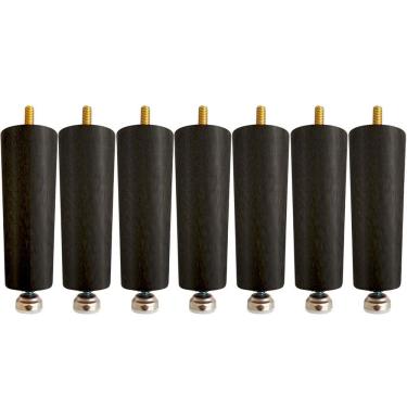 Imagem de Kit 7 Pés Niveladores de Cama Box Solteiro ou Casal Extensíveis Preto