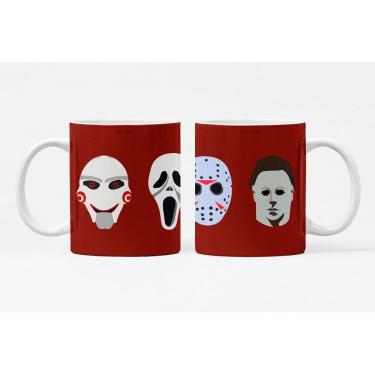 Imagem de Caneca ECF Máscaras de Terror Branca Porcelana 325ml