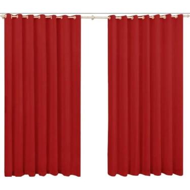 Imagem de Cortina Roma 2,20X1,70 Quarto Sala Escritorio Vermelho