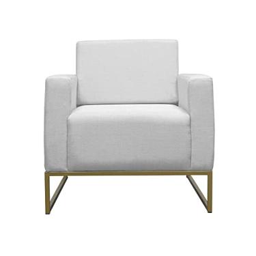 Imagem de Poltrona Decorativa Leticia Slim Com Base de Metal Suede Branco - DS Estofados