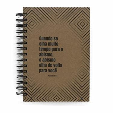 Imagem de Caderno Nietzsche Capa Dura "Abismo" 125 Folhas, Miolo Com Citações, Tamanho A5