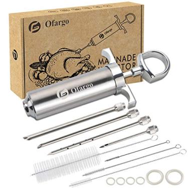 Imagem de OFG 304-Stainless Steel Meat Injector Syringe Kit with 4 Marinade Needles for BBQ Grill Smoker, 59ml Large Capacity, Both Paper User Manual and E-Book Recipe