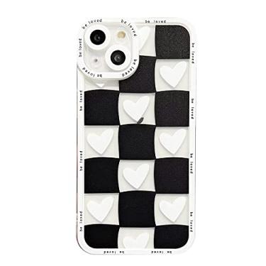 Imagem de Checkerboard check padrão de coração capa de telefone à prova de choque para iphone13 pro max 12 11 x xs xr 7 8 plus silicone capa de telefone tpu, a, para iphone12 pro