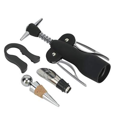 Imagem de Saca-rolhas de aço inoxidável, saca-rolhas de asa, abridor de garrafa de vinho rolha kit de acessórios de vinho utensílio de cozinha, para entusiastas do vinho e garçons