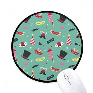 Imagem de Tapete de mouse formal cabeça feliz carnaval de Veneza desktop escritório tapete redondo para computador