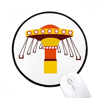 Imagem de DIYthinker Ilustração colorida instalações do parque de diversões tapete de mouse desktop escritório tapete redondo para computador