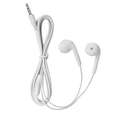 Imagem de Fone de ouvido com fio, fone de ouvido de alta resolução Plug and Play para computador para celular (branco)