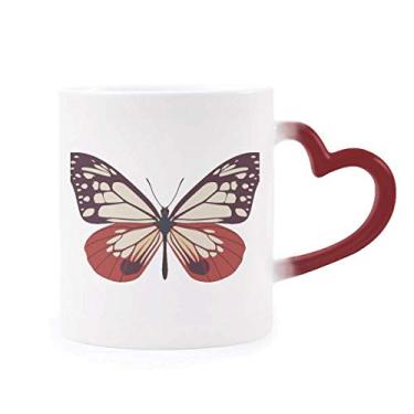 Imagem de Caneca de grés em rosa pálido e vermelho sensível ao calor vermelha muda de cor vermelha