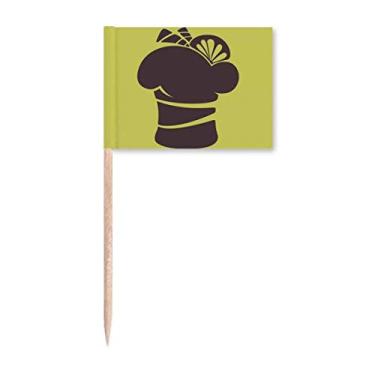 Imagem de Marcador de palito com contorno de sorvete de limão preto, enfeite de festa