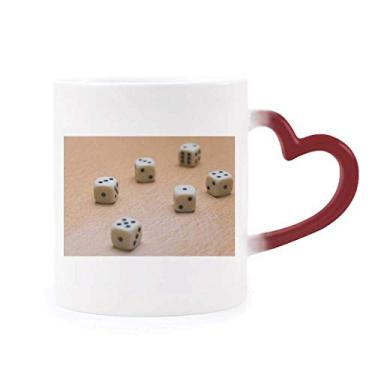 Imagem de Caneca de madeira para jogos de jogos com foto sensível ao calor Copo de grés que muda de cor vermelha