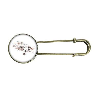 Imagem de Broche de Metal Retrô Aquarela de Carro Vintage British Architecture