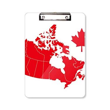 Imagem de Símbolo de folha de bordo vermelho do Canadá Mapa do país, pasta, bloco de anotação, placa de apoio A4