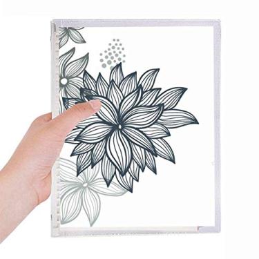 Imagem de Caderno de plantas floridas coloridas com estampa de grão de arte, diário de folhas soltas recarregáveis, artigos de papelaria