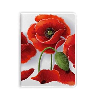 Imagem de Caderno de flores vermelhas para pintura de pétalas de milho com capa macia para pasta de goma