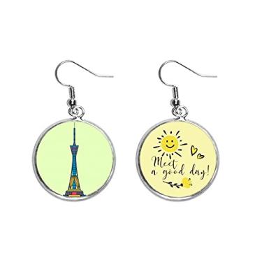 Imagem de Brincos Hangzhou Semaphore Tower Plot Orelha Flor Sol Brincos Joias Moda Moda