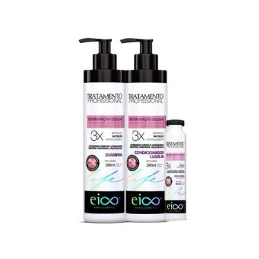 Imagem de Eico Kit Restauração Celular Shampoo + Condicionador + Ampol - Eico Co
