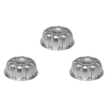 Imagem de Kit 3 Formas Mini Torta Suíça Pudim Decor1 (9x4cm - P) Alum.