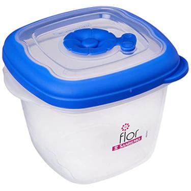 Imagem de Sanremo - Pote Hermético Plástico Quadrado de 450ml, Linha Flor