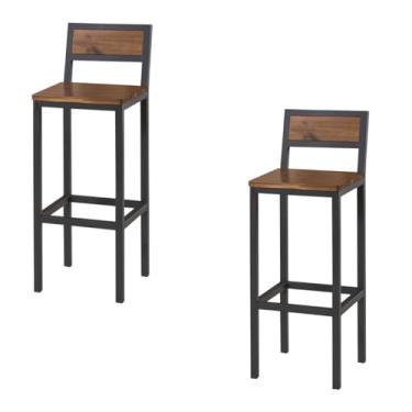 Imagem de Kit 2 Banquetas Alta Cadeira Industrial Cozinha Balcão