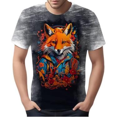 Imagem de Camiseta Camisa Animais Raposa Laranja Arte Oriental Hd 2 - Enjoy Shop