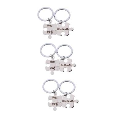 Imagem de CALLARON 6 Peças Casal Porta-chaves Casal Encantos De De Casal Porta-chaves De Metal Namorado Namorada O Dele Aço Inoxidável Amantes Mochila Amizade
