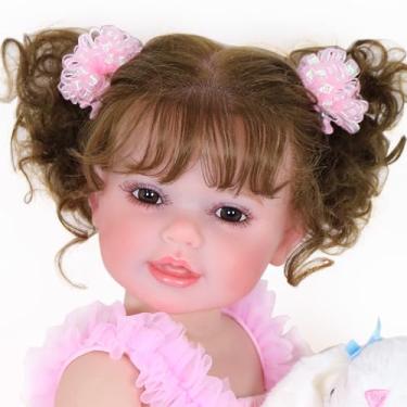 Imagem de Boneca Bebê -22 Inch Toddler Girl - Happy Dance With 3D Painted Skin And Soft Full Vinyl With Rooted Hair With Plush Little Bunny