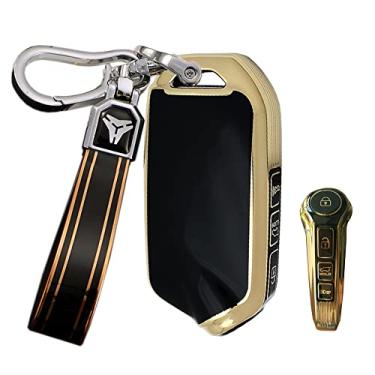 Imagem de ontto Capa de chaveiro adequada para Kia Stinger K900 2020 2021 2022 Smart Remote Keycover TPU capa para chave antiarranhões preta
