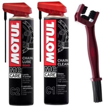 Imagem de SPRAY PARA LIMPEZA DE CORRENTES ON/OFF ROAD - MOTUL - C1 CHAIN CLEAN - 400 ML + SPRAY LUBRIFICANTE DE CORRENTES MOTOS STREET NAKED SPEED ESTRADA ON ROAD - MOTUL - C2 CHAIN CLEAN - 400 ML